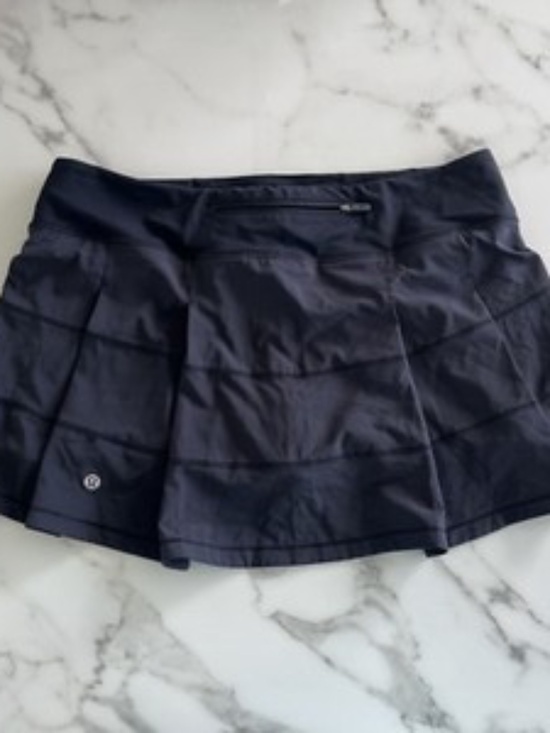lululemon athletica Dresses & Skirts - Lululemon Pace Rival Skirt Skort Black Size 10 Pleated Lined Tennis Golf Running